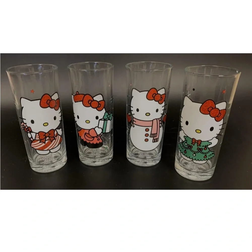 Hello Kitty Festive Glass Set - Red, Green, Pink